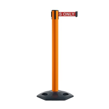 MONTOUR LINE Stanchion Belt Barrier Rubber Base Orange Post 16ft.Red Auth...Belt MSR650-OR-AUTHRW-160